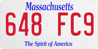 MA license plate 648FC9