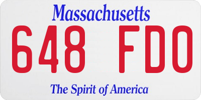 MA license plate 648FD0