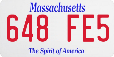 MA license plate 648FE5