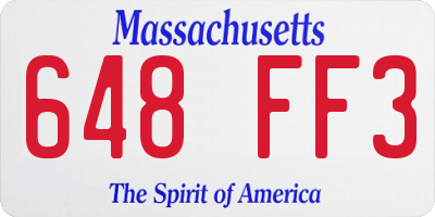 MA license plate 648FF3