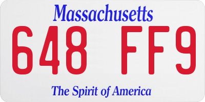 MA license plate 648FF9