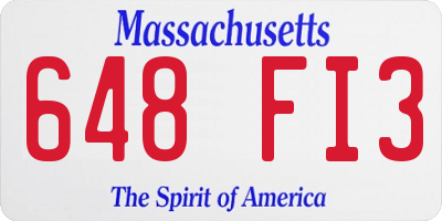 MA license plate 648FI3