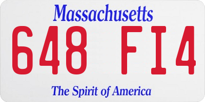 MA license plate 648FI4
