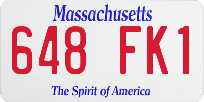 MA license plate 648FK1
