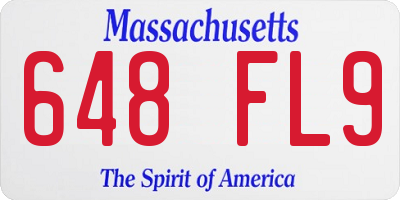 MA license plate 648FL9