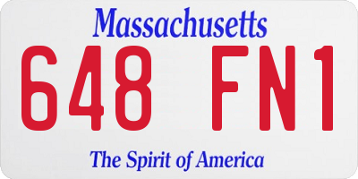 MA license plate 648FN1