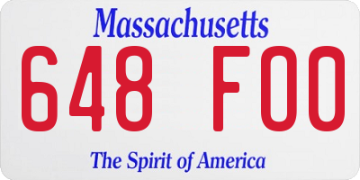 MA license plate 648FO0