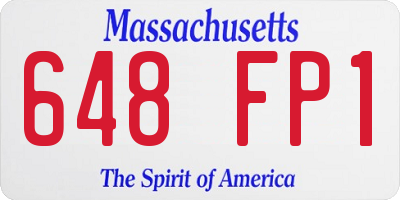 MA license plate 648FP1