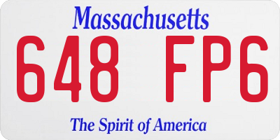 MA license plate 648FP6