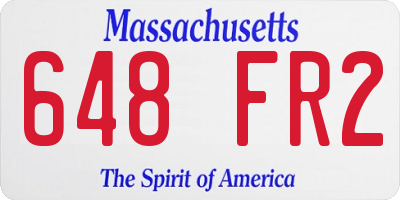 MA license plate 648FR2