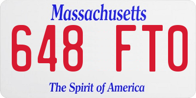 MA license plate 648FT0