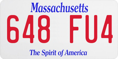 MA license plate 648FU4