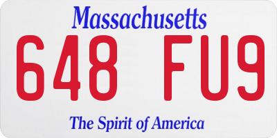 MA license plate 648FU9