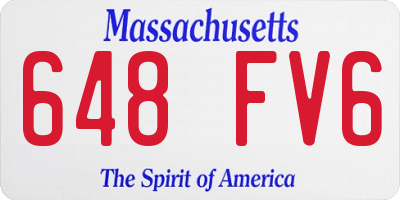 MA license plate 648FV6