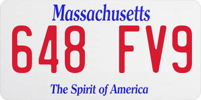 MA license plate 648FV9