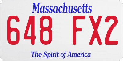 MA license plate 648FX2