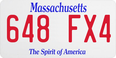MA license plate 648FX4