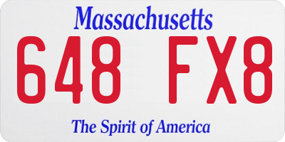 MA license plate 648FX8