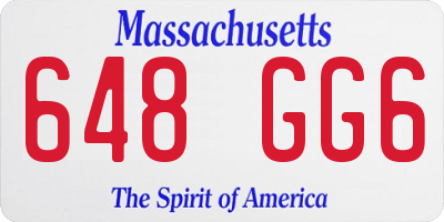 MA license plate 648GG6