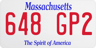 MA license plate 648GP2