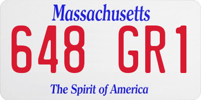 MA license plate 648GR1