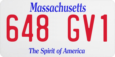 MA license plate 648GV1