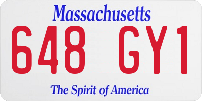 MA license plate 648GY1
