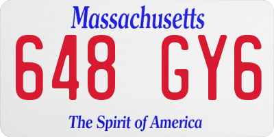 MA license plate 648GY6