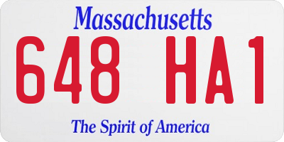 MA license plate 648HA1