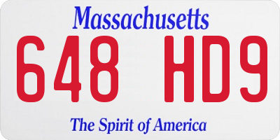 MA license plate 648HD9