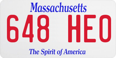 MA license plate 648HE0