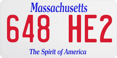 MA license plate 648HE2