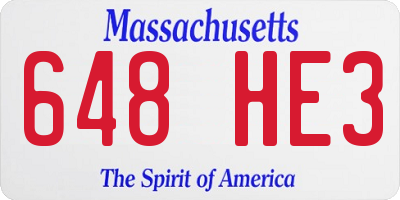 MA license plate 648HE3