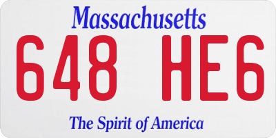 MA license plate 648HE6