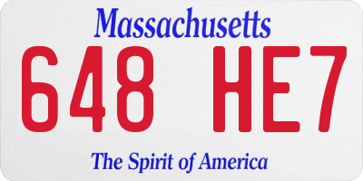MA license plate 648HE7