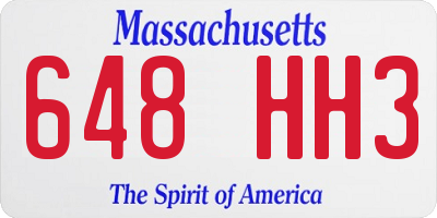 MA license plate 648HH3