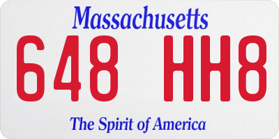 MA license plate 648HH8