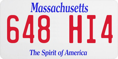 MA license plate 648HI4
