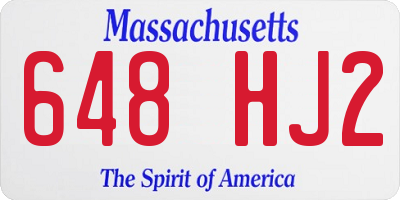 MA license plate 648HJ2