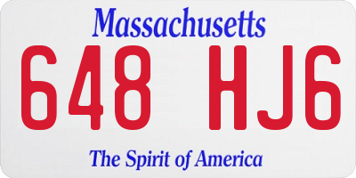 MA license plate 648HJ6