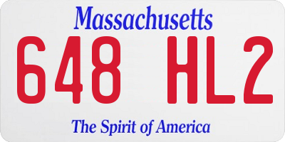 MA license plate 648HL2
