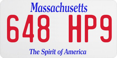 MA license plate 648HP9