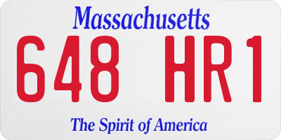 MA license plate 648HR1