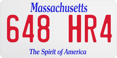 MA license plate 648HR4