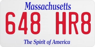 MA license plate 648HR8