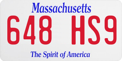 MA license plate 648HS9