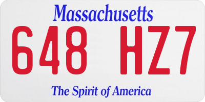 MA license plate 648HZ7