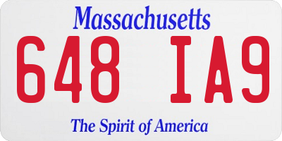 MA license plate 648IA9