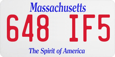 MA license plate 648IF5