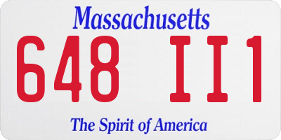 MA license plate 648II1